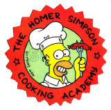 The Simpsons Panini 1991 Stickers #58 Homer Simpson Cooking Academy