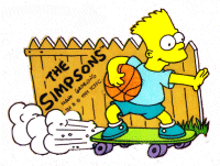 The Simpsons Panini 1991 Stickers #157 Bart on Skateboard