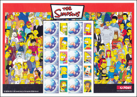 Australia Simpsons Souvenir Event Sheet