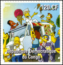 Congo Illegal Simpsons Stamp 1D