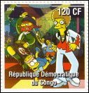 Congo Illegal Simpsons Stamp 1F