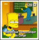 Congo Illegal Simpsons Stamp 1H