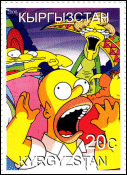 Kyrgyzstan Illegal Simpsons Stamp 2A