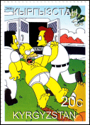 Kyrgyzstan Illegal Simpsons Stamp 2D