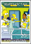 Kyrgyzstan Illegal Simpsons Stamp 2F