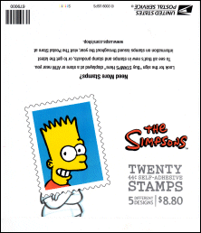 US Simpsons Stamp Booklet Bart