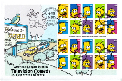 US Simpsons First Day Cover Entire Booklet