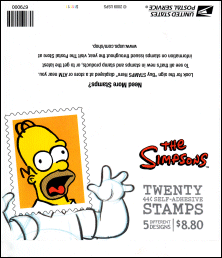 US Simpsons Stamp Booklet Homer