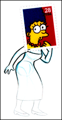 US Marge Simpson Postal Card Back Close-up