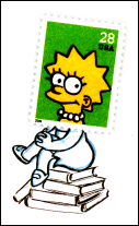 US Lisa Simpson Postal Card Back Close-up