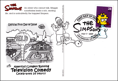 US Simpsons Postal Card Set ArtCraft FDC