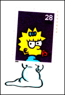 US Maggie Simpson Postal Card Back Close-up