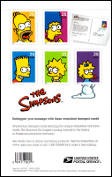 US Simpsons Postal Card Set Back