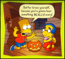 Bart and Milhouse Hallowe'en Card