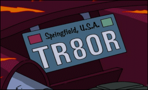 Simpsons License Plates TR8OR